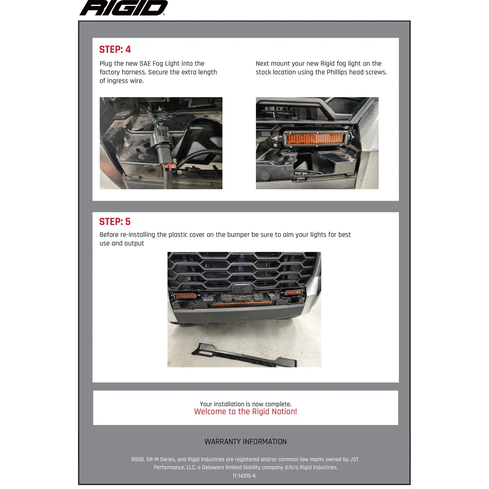 Rigid 37201 SR-Series PRO DOT SAE Yellow Fog LED Lights Kit Set for 22-24 Tundra
