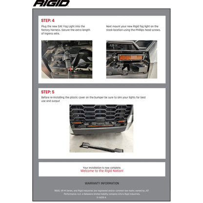 Rigid 37201 SR-Series PRO DOT SAE Yellow Fog LED Lights Kit Set for 22-24 Tundra