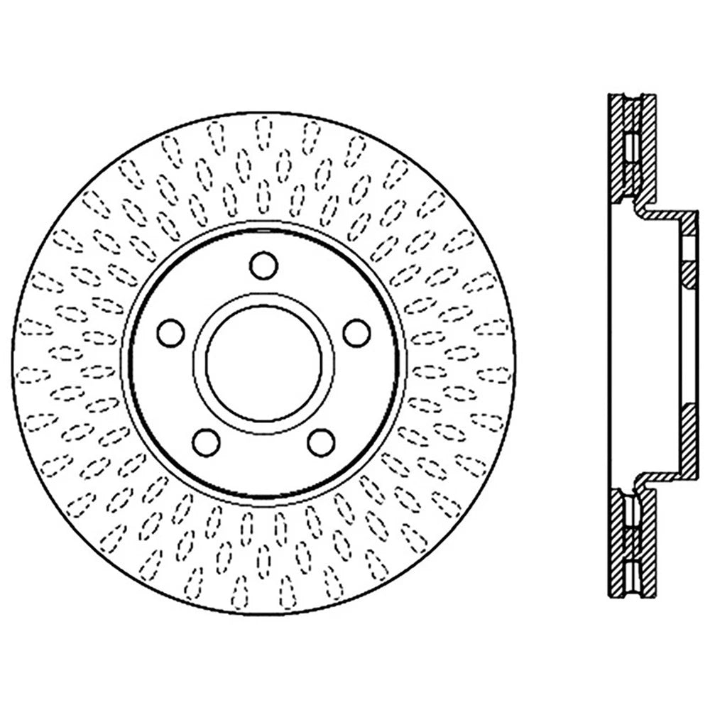 StopTech 126.61100SL Front Left Slotted Brake Rotor for 12-18 Focus / 04-12 S40