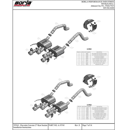 Borla Axle-Back Exhaust System | 2014-2019 Chevrolet Corvette Stingray C7 (11856)