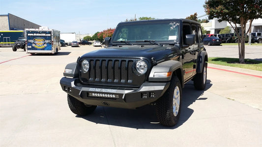 Road Armor 18-20 Jeep Wrangler JL Sport Stealth Front Winch Bumper w/Bar Full Width - Tex Blk