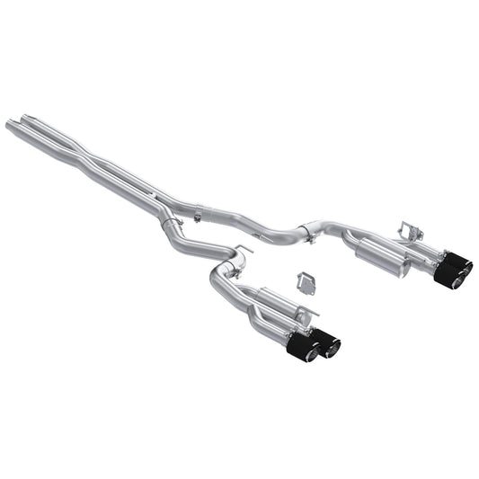 MBRP 2024+ Ford Mustang 5.0L T304 SS 3in Cat-Back Exhaust w/ Quad Carbon Fiber Tips (Valve Delete) | Ford Mustang (S72823CF)