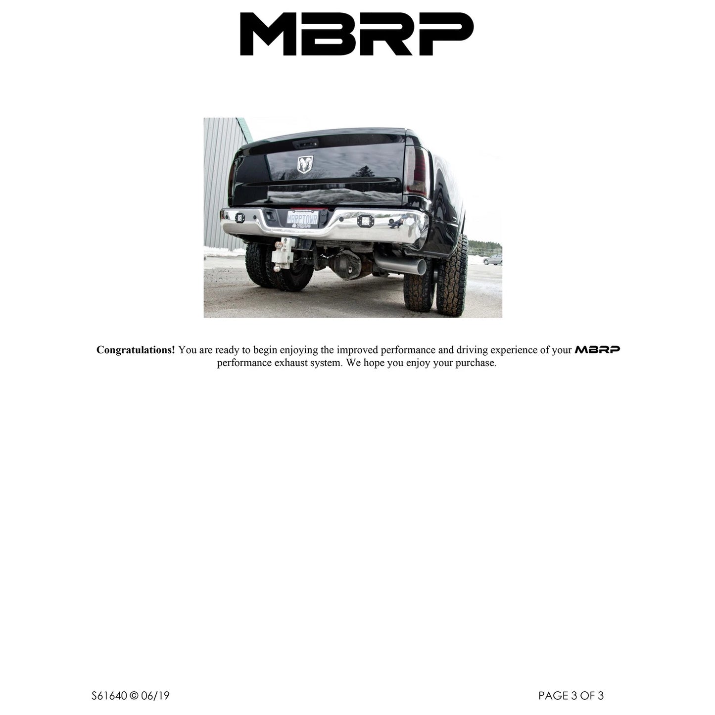 MBRP 5in Filter Back Single Side Exit T409 | Ram 2500/3500 Cummins 6.7L (13-14) (S61640409)