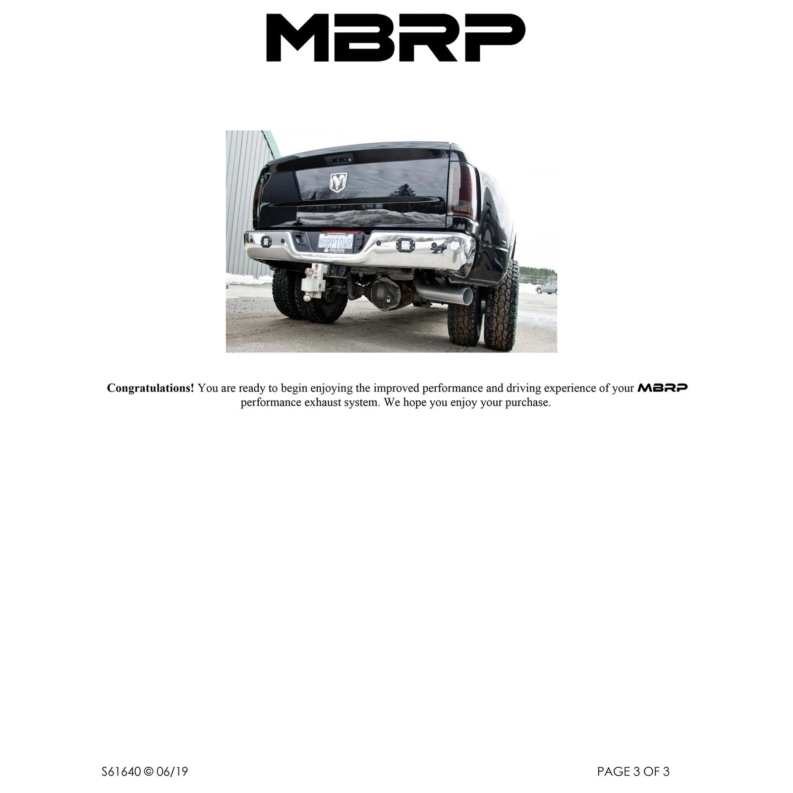 MBRP 5in Filter Back Single Side Exit T409 | Ram 2500/3500 Cummins 6.7L (13-14) (S61640409)