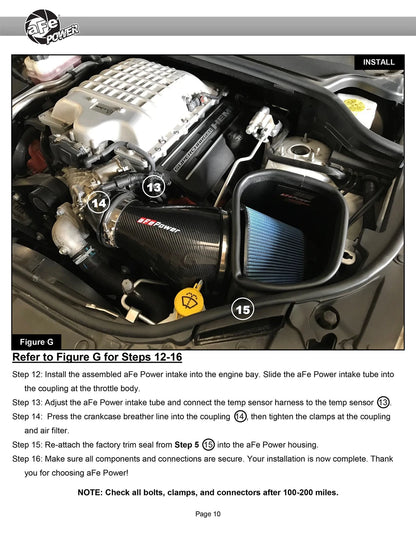 aFe 7" Carbon Fiber Pro Dry S AIS Intake | Jeep Grand Cherokee Trackhawk 2018 (57-10002D)