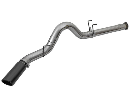 aFe Large Bore HD 5in 409 SS DPF Back Exhaust w/ Black Tip | Ford Diesel Trucks V8 6.7L (49-43090-B)