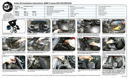 aFe Magnum FORCE Stage-2 Cold Air Intake L6 3.0L | BMW 5-Series (E60) (06-09) (54-11042)