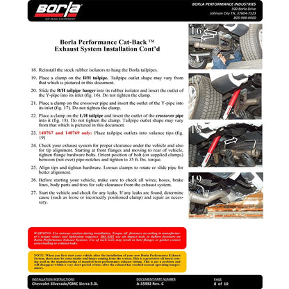 Borla Cat-Back Exhaust System - Touring | Multiple Fitments (140780)