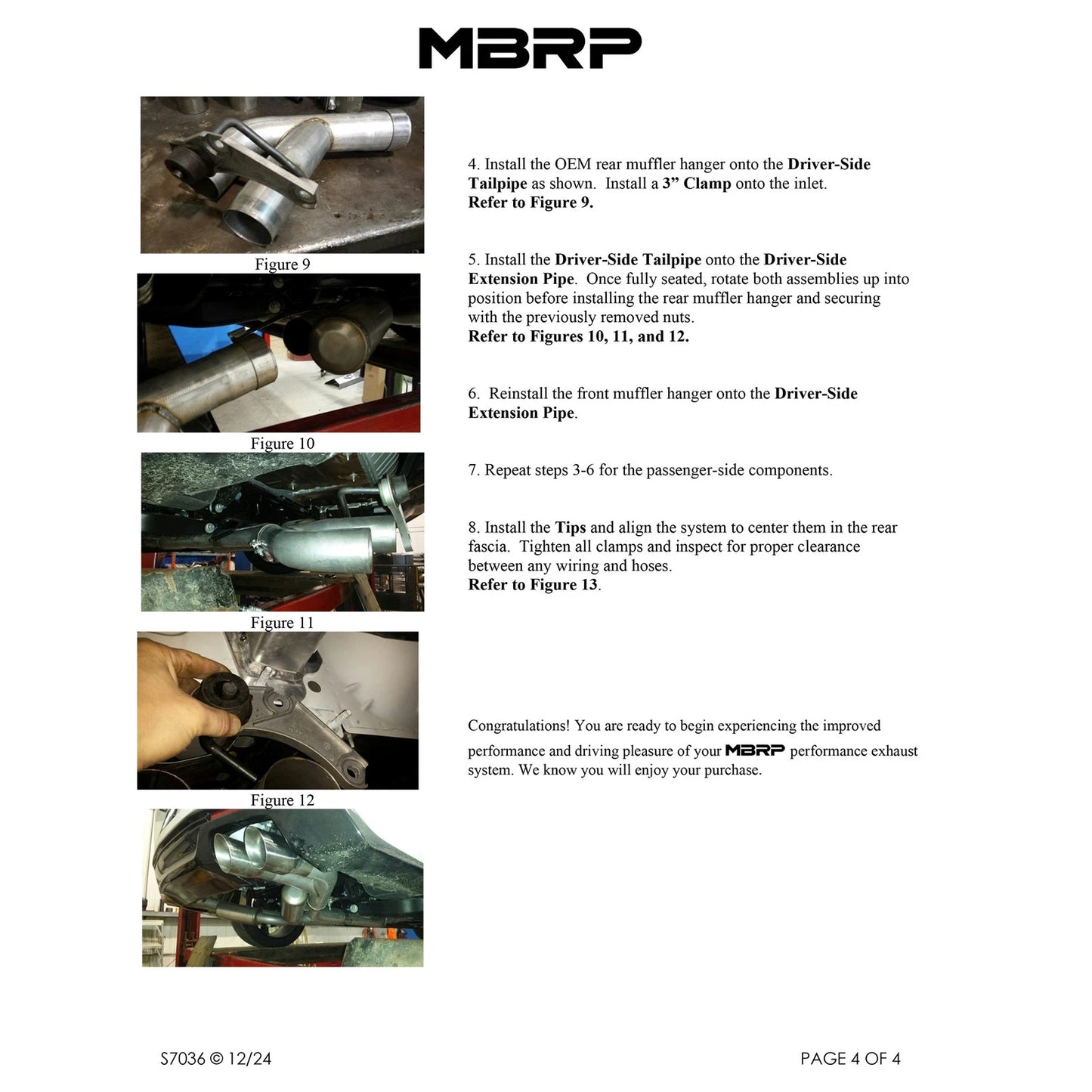 MBRP 3in T409 Race D& S Dual 4.5in Quad Tips | Camaro V8 6.2L 16 (S7036409)