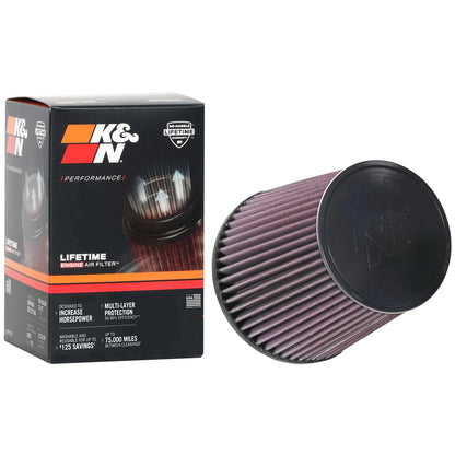 K&N RU-1037 Universal Round Tapered Performance Washable Air Filter for Intake