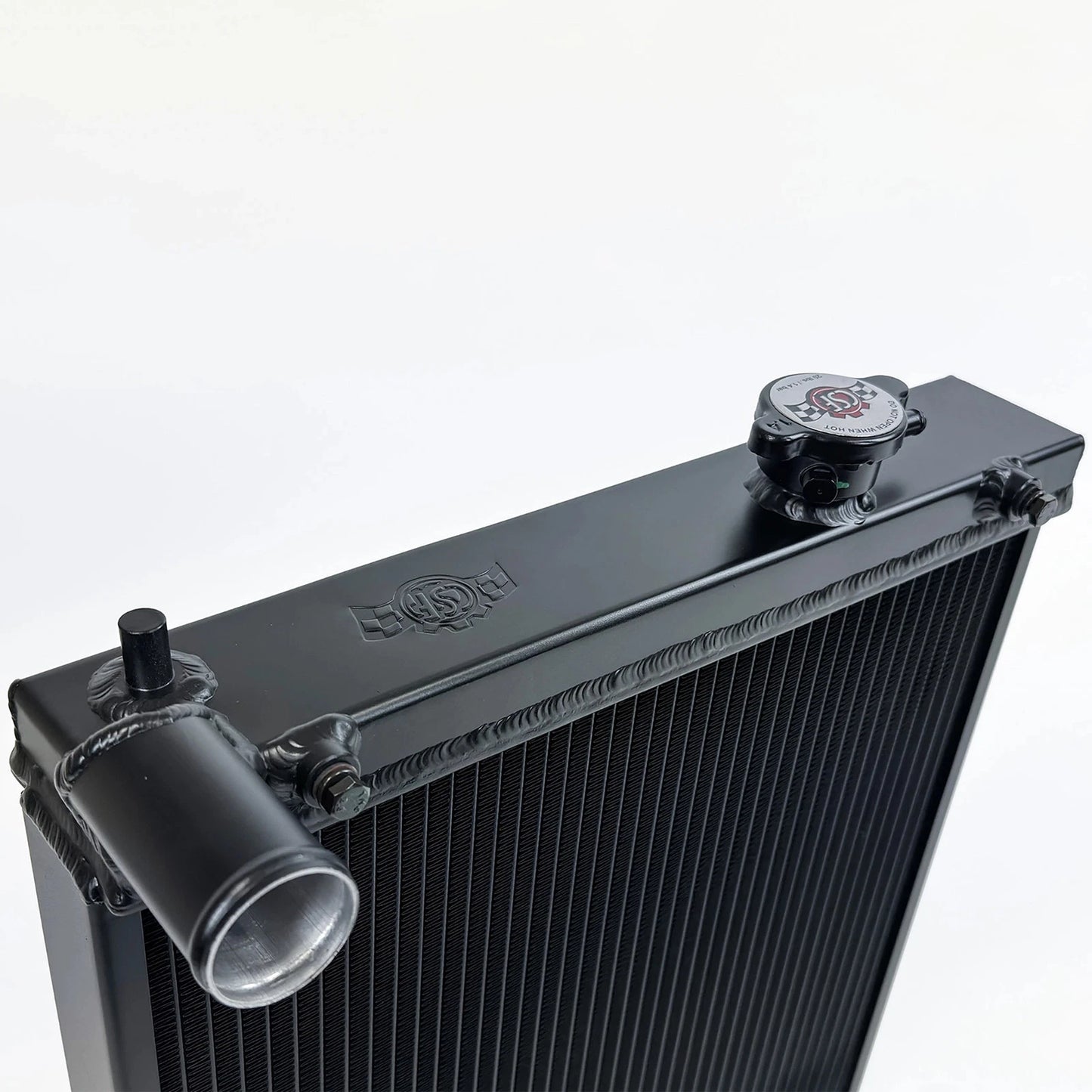 CSF High-Performance All-Aluminum Half Radiator - Black | Evo 7/8/9