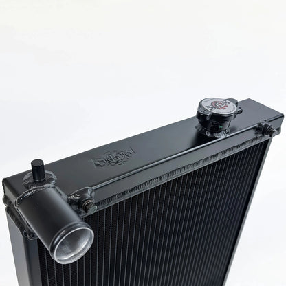 CSF High-Performance All-Aluminum Half Radiator - Black | Evo 7/8/9