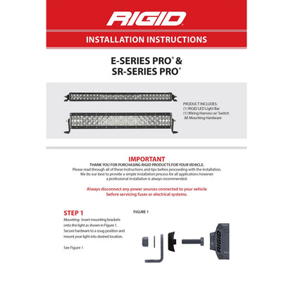 Rigid 46726 SR-Series 40 inch Roof Rack LED Light Bar Black for 2021-2024 Bronco