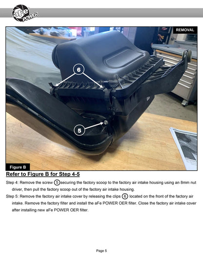 aFe 21-24 Ford F-150 V6/V8 Dynamic Air Scoop w/ Pro DRY S Filter | Ford F-150 (21-24) (55-11001D)