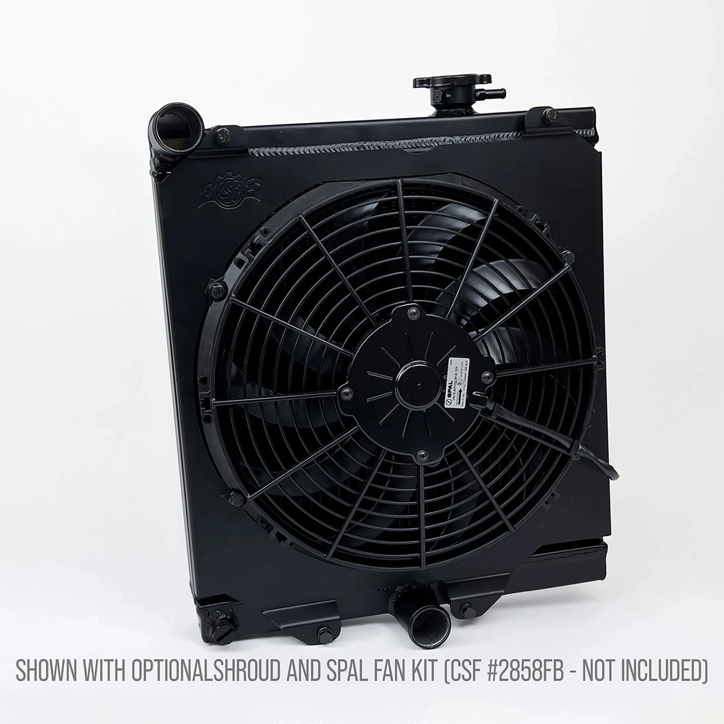 CSF High-Performance All-Aluminum Half Radiator - Black | Evo 7/8/9