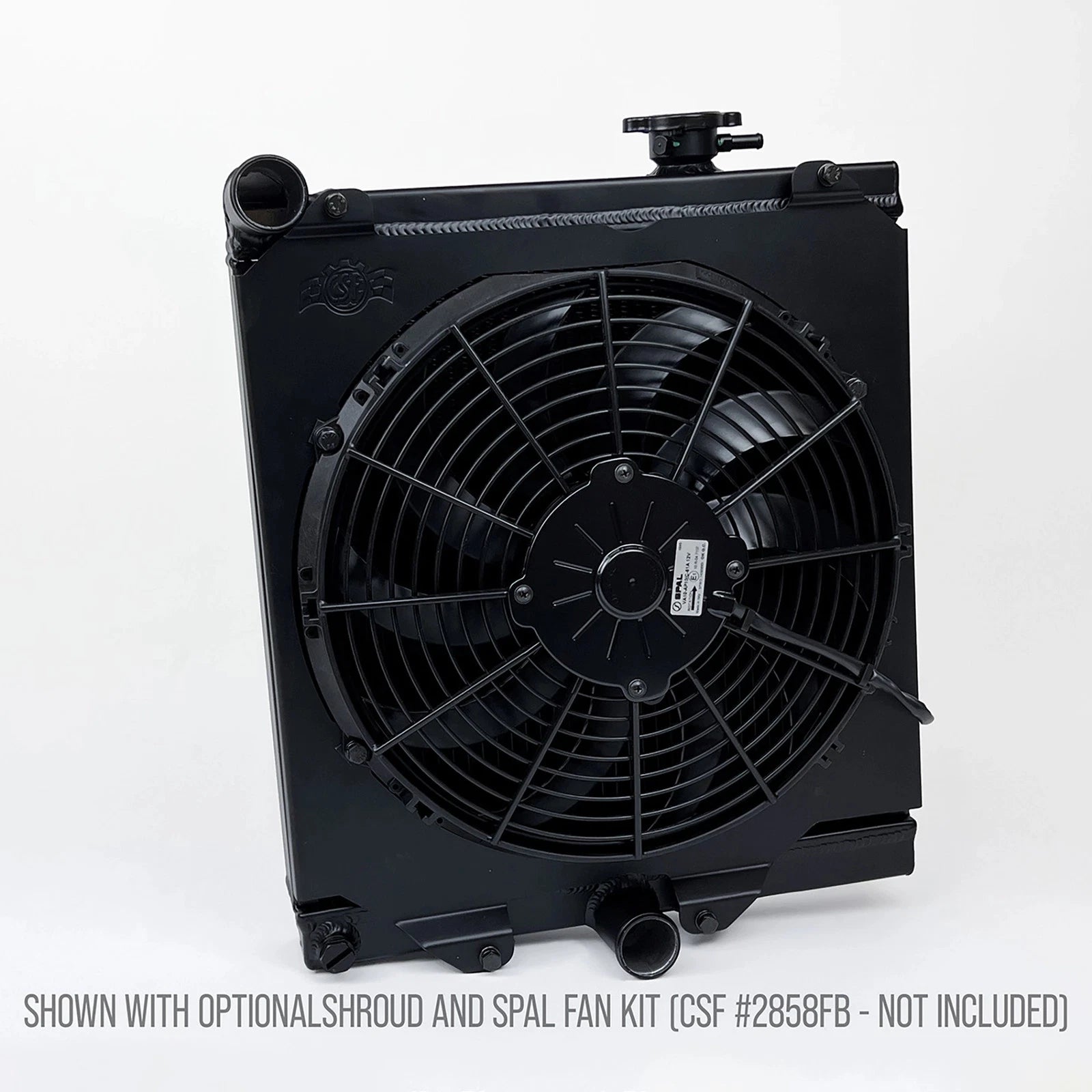 CSF High-Performance All-Aluminum Half Radiator - Black | Evo 7/8/9