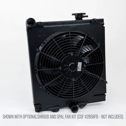 CSF High-Performance All-Aluminum Half Radiator - Black | Evo 7/8/9
