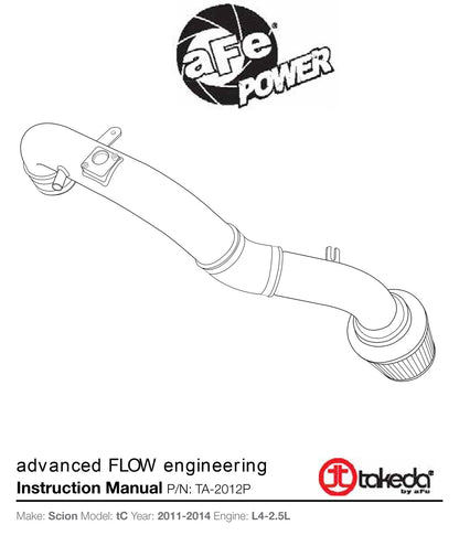 aFe Takeda Stage-2 PDS AIS Intake | Scion tC L4-2.5L (11-12) (TA-2012P)