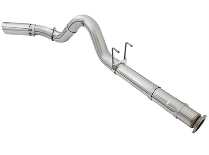 aFe 5in DPF-Back Alum Steel Exhaust w/Polished Tip | Ford Diesel Trucks V8 6.7L (49-03090-P)