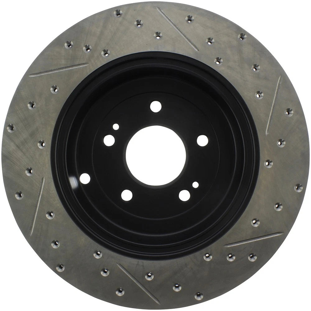 StopTech 127.51035R Rear Right Drilled Slotted Brake Rotor for 2010-2016 Genesis
