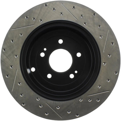 StopTech 127.51035R Rear Right Drilled Slotted Brake Rotor for 2010-2016 Genesis