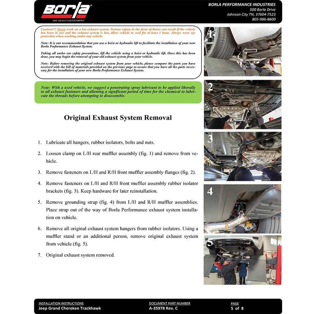 Borla S-Type Cat-Back Exhaust Jeep GC Trackhawk 6.2L (140756)