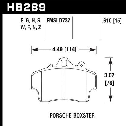 Hawk Performance Street Front Brake Pads | Porsche (HB289F.610)
