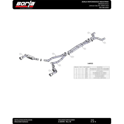 Borla Cat-Back Exhaust System - S-Type | 2010-2013 Chevrolet Camaro 6.2L (140280)