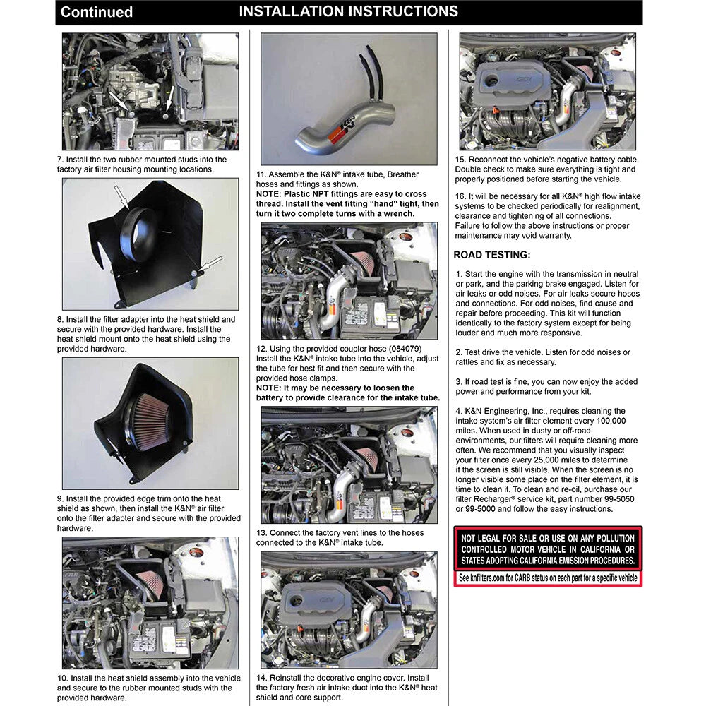 K&N 15-18 Hyundai Sonata L4-2.4L F/I Silver Typhoon Short Ram Intake | Hyundai Sonata (15-18) (69-5321TS)