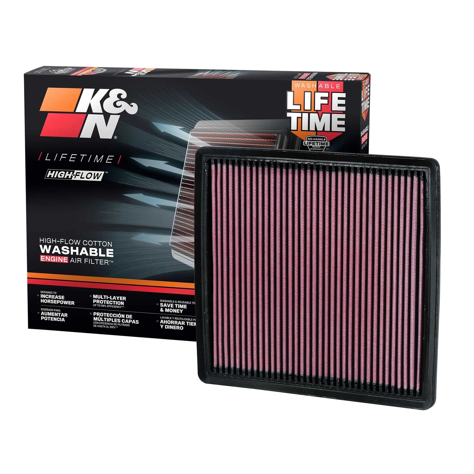 K&N 33-2385 Performance Air Filter for 2009-23 F150 / 07-23 Expedition Navigator
