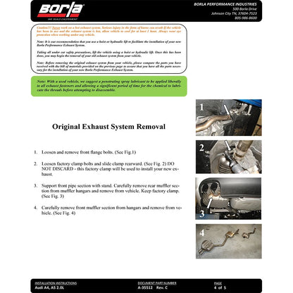 Borla Cat-Back Exhaust System - S-Type | 2010-2016 Audi A5 Quattro 2.0L (140733)