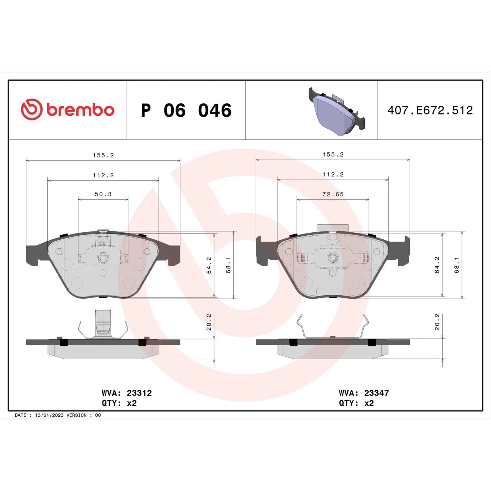 Brembo Low-Met OE Front Brake Pads | BMW 1 Series M / M3 (11-13) (P06046)