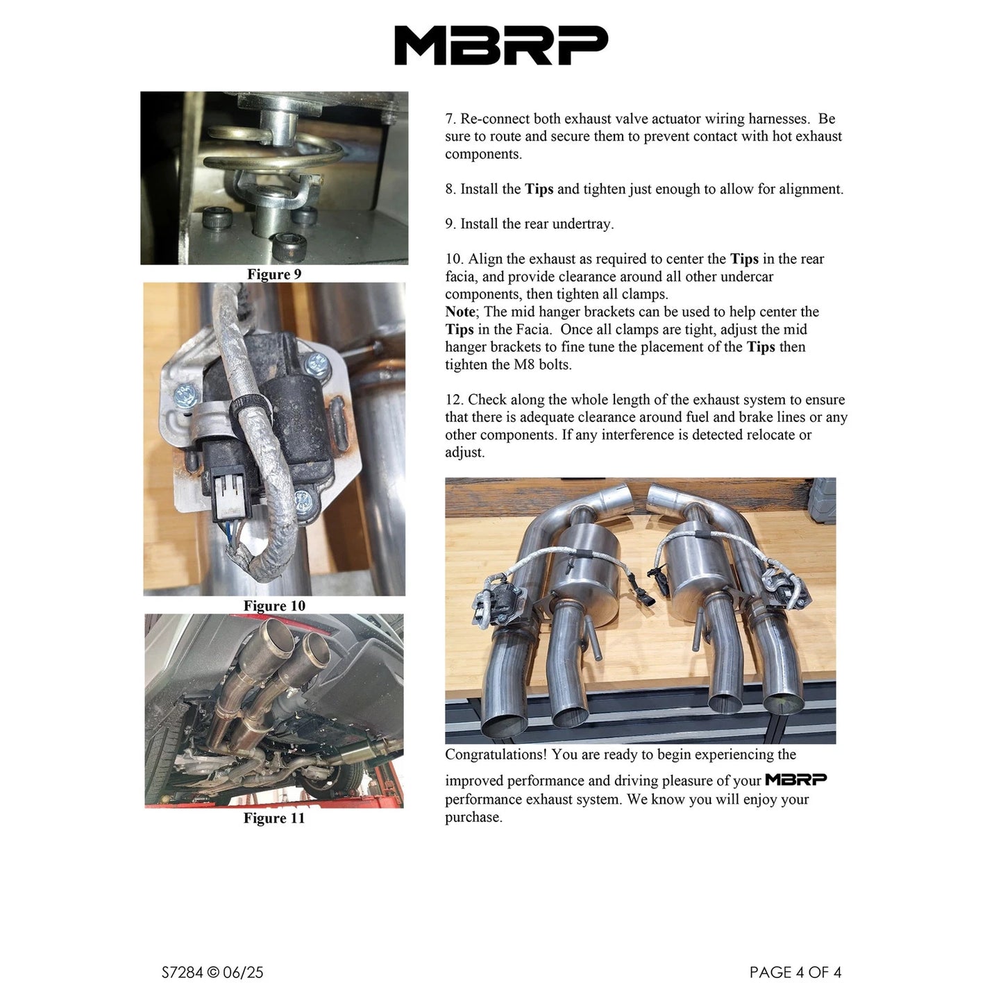 MBRP 2024 Ford Mustang Dark Horse 3in Dual Split Rear Exit Exhaust w/ Quad CF Tips | Ford Mustang (24+) (S72843CF)