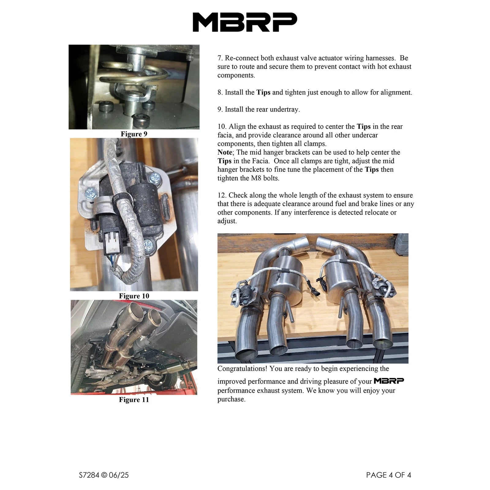MBRP 2024 Ford Mustang Dark Horse 3in Dual Split Rear Exit Exhaust w/ Quad CF Tips | Ford Mustang (24+) (S72843CF)