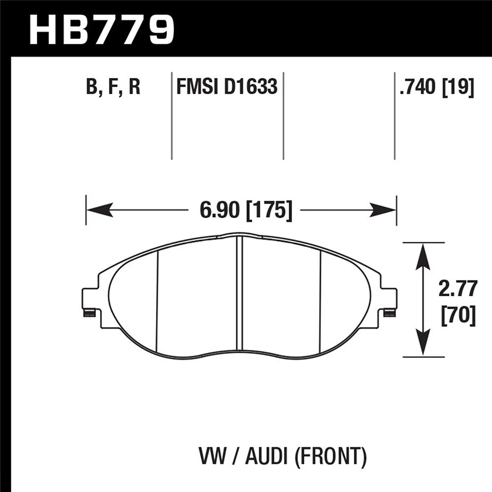 Hawk Performance Street Front Brake Pads | Audi S3 (2015–2016) (HB779F.740)