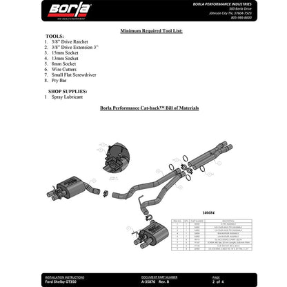 Borla Cat-Back Exhaust System - ATAK | 2015-2020 Ford Mustang 5.2L (140684)