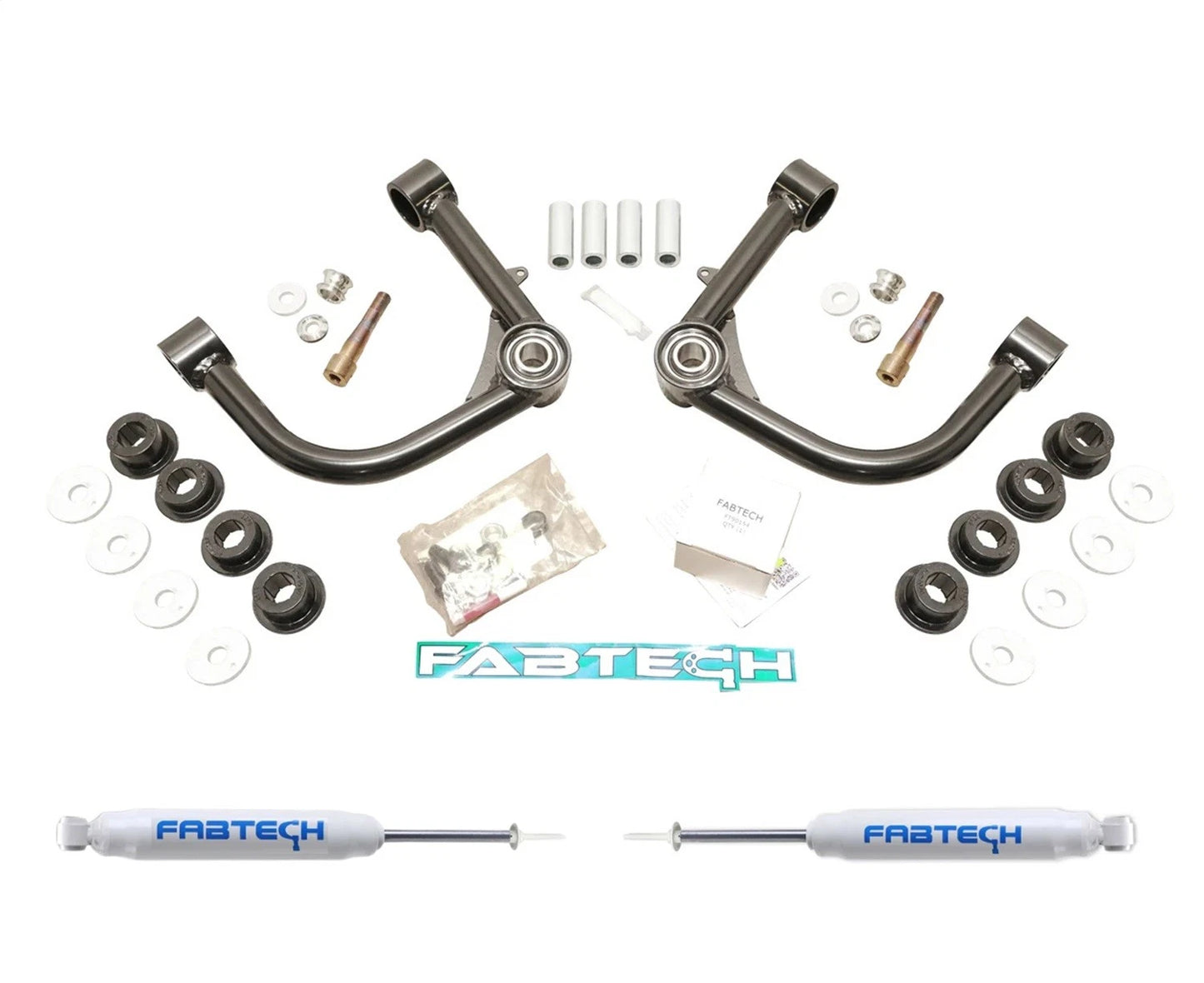 Fabtech 2024 Toyota Tacoma 4WD 3in UCA Kit w/ Uniballs & Shock Spacers & Performance Shocks