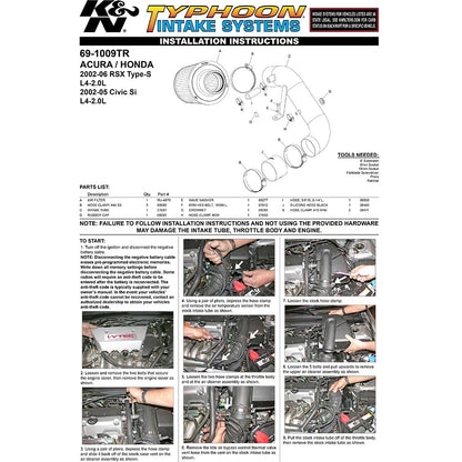 K&N Typhoon Air Intake System | Multiple Fitments (69-1009)