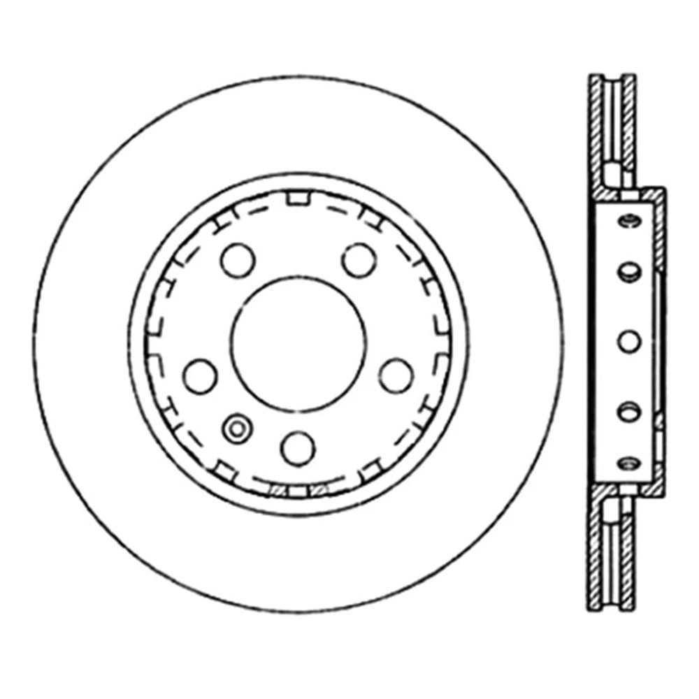 StopTech 127.33069L Rear Left Drilled Brake Rotor for 00-06 Audi TT / 02-06 Golf