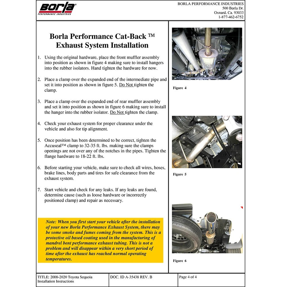 Borla Cat-Back Exhaust System - Touring | 2008-2020 Toyota Sequoia 5.7L (140277)