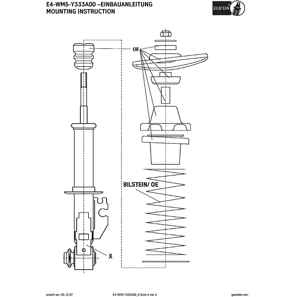 Bilstein B6 11-16 Mini Cooper Countryman Right Rear 36mm Monotube Shock Absorber