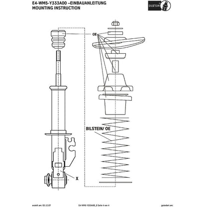 Bilstein B6 11-16 Mini Cooper Countryman Right Rear 36mm Monotube Shock Absorber