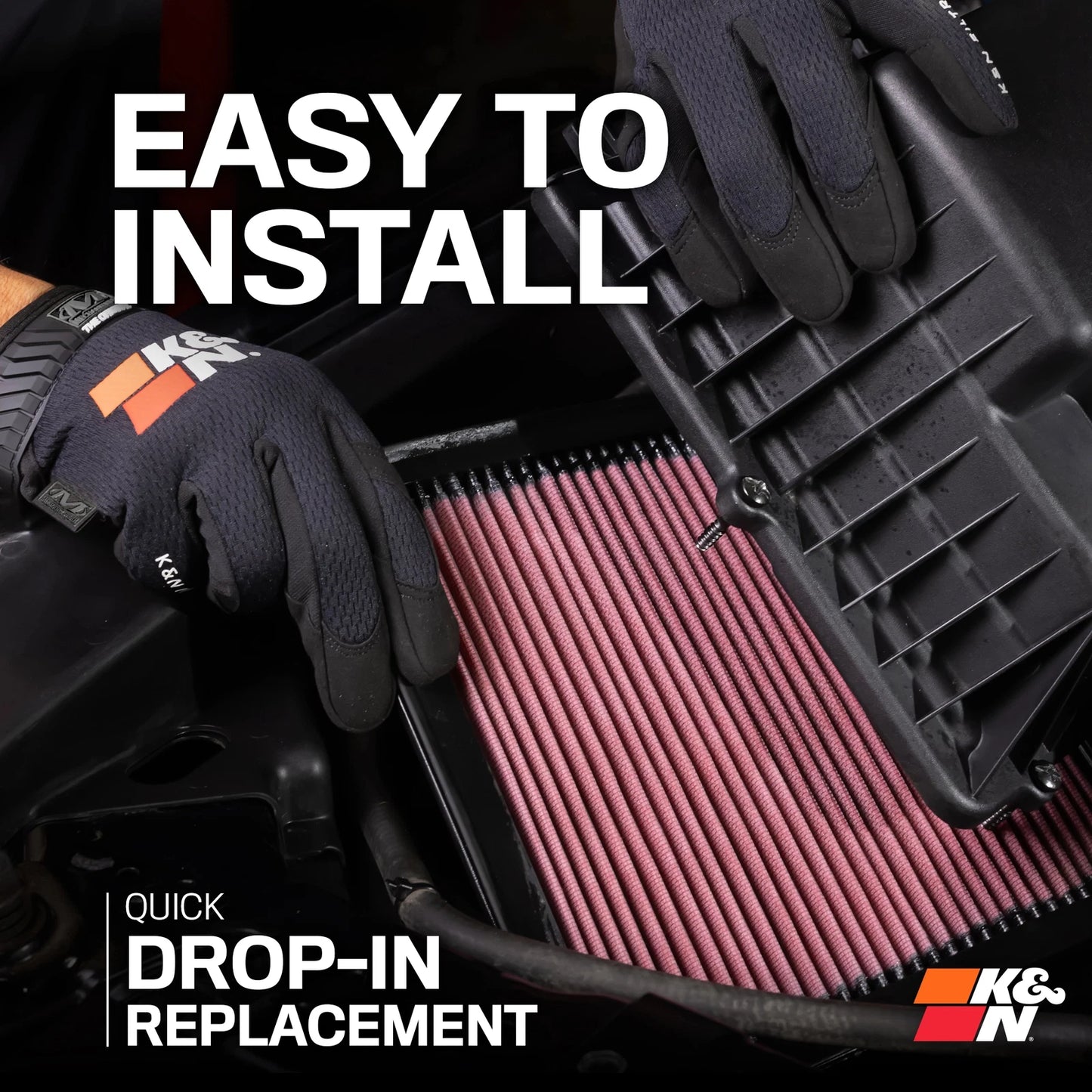 K&N 33-5005 High Flow Performance Air Filter for 13-23 Ram 2500 3500 6.7L Diesel