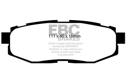 EBC Yellowstuff Rear Brake Pads | 2022+ Subaru WRX (DP42257R)