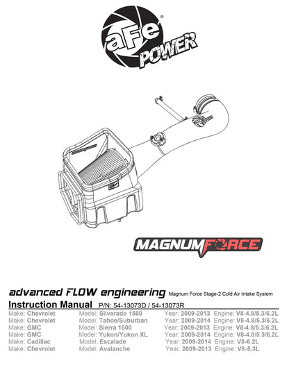 aFe Magnum FORCE Stage-2 Pro DRY S Cold Air Intake | Chevy Silverado/GMC Yukon (09-14) (54-13073D)