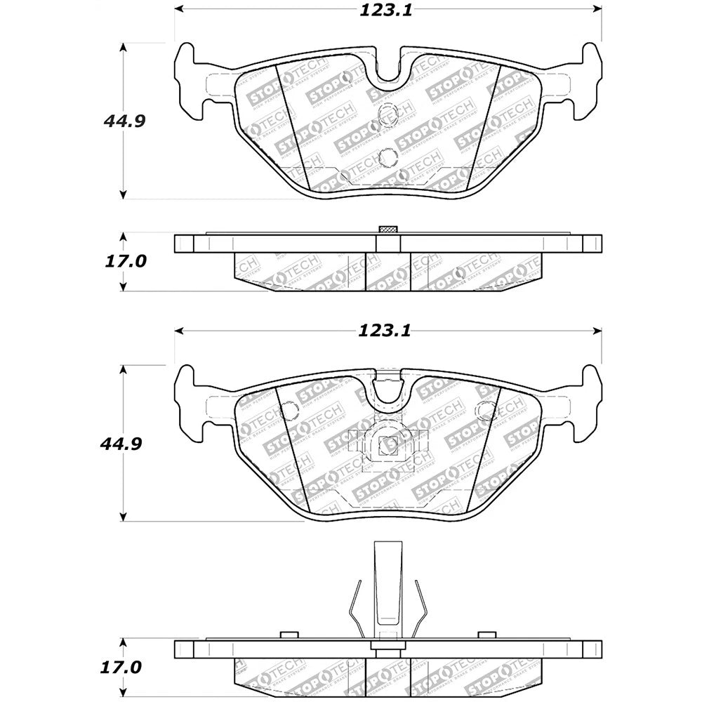 StopTech 308.06920 Rear Brake Pads Set for 1991-05 325i / 96-00 328i / 96-02 Z3