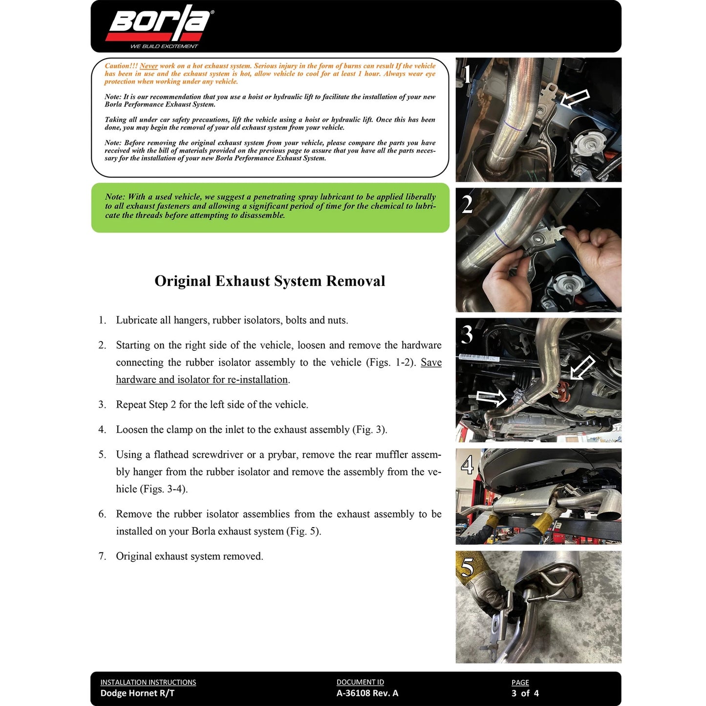Borla 2.25in S-Type Axle-Back Exhaust | Dodge Hornet R/T 24 (24) (11989)