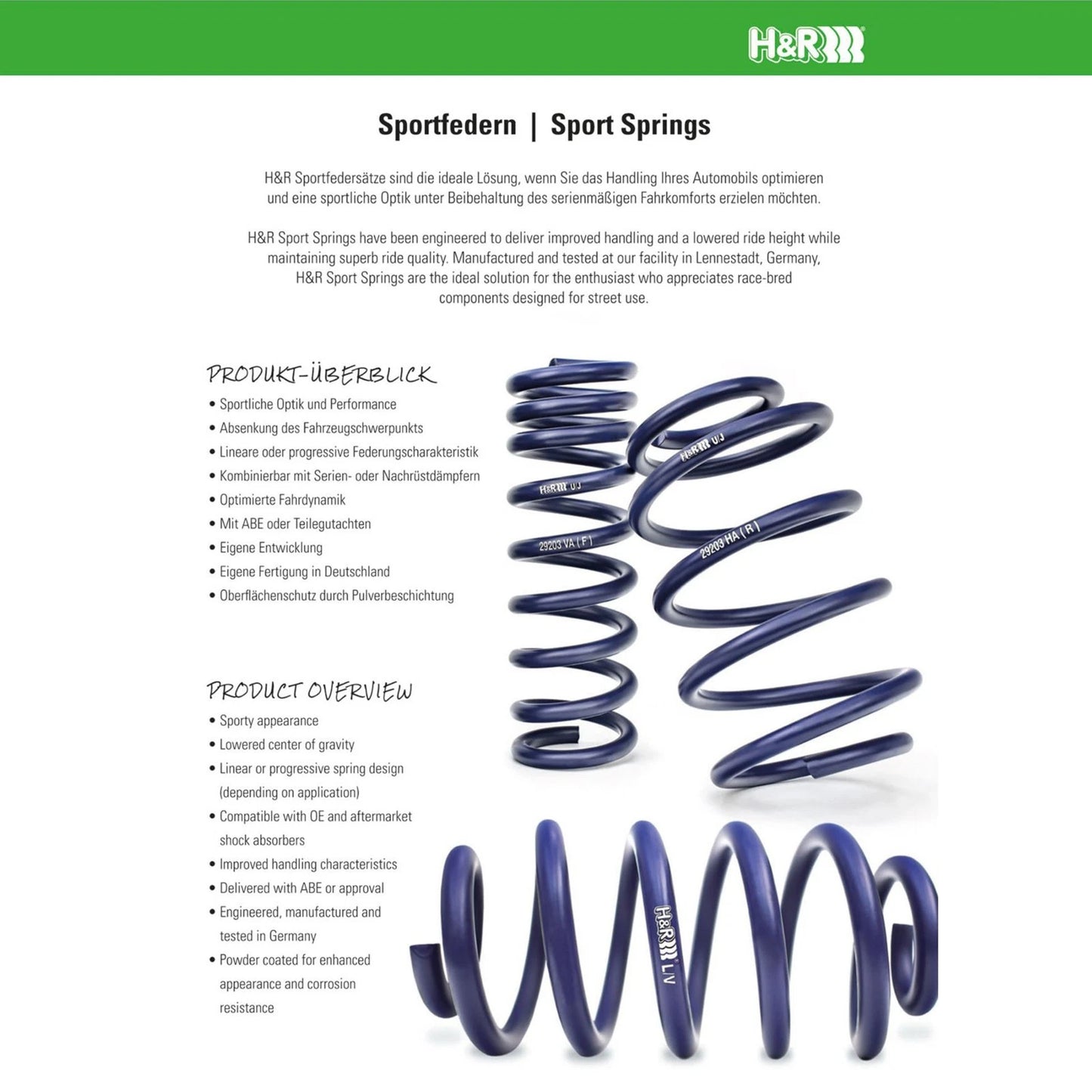 H&R Sport Springs BMW 650i F13 | Coupe AWD (12-19) (50476)