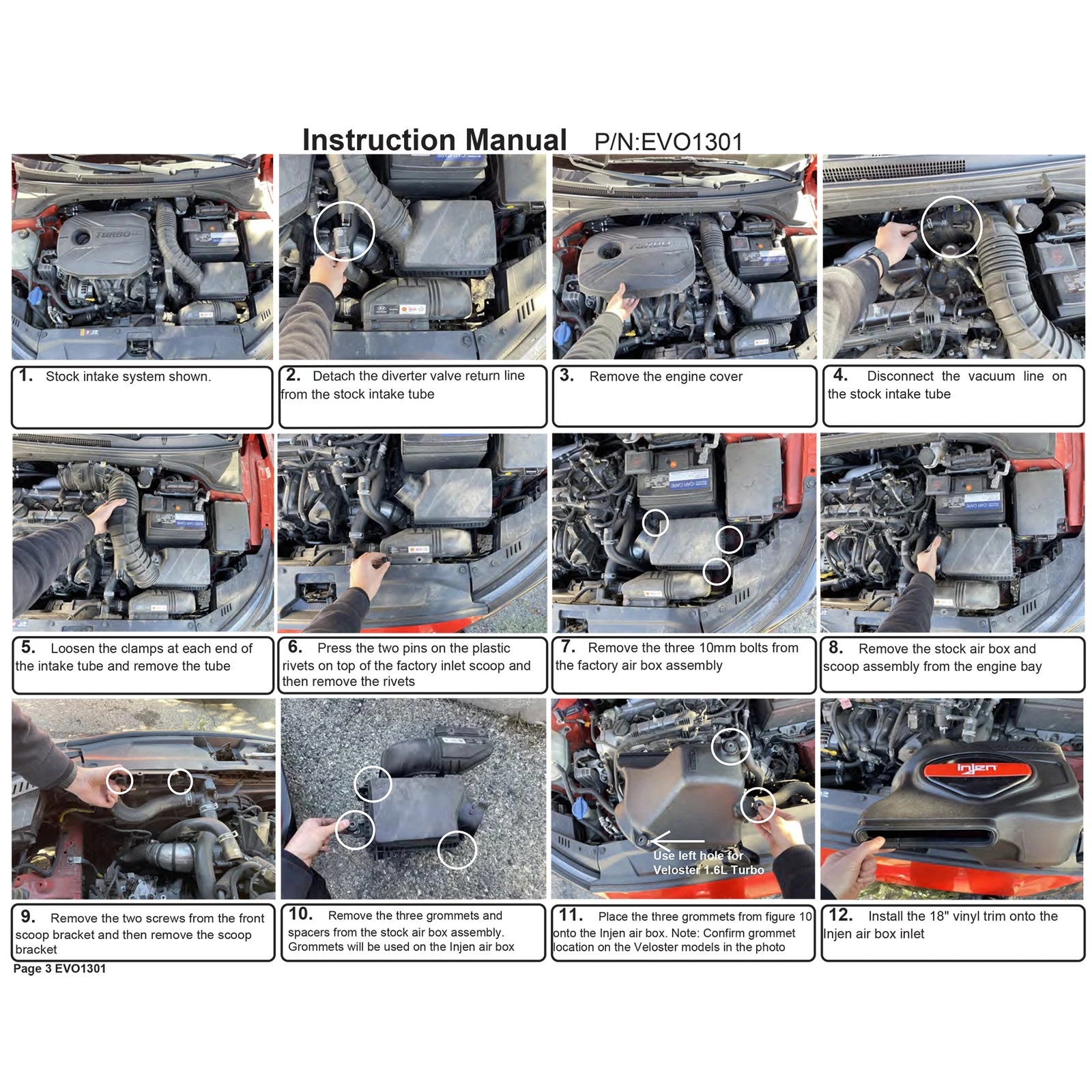 Injen EVO1301 Intake System | Hyundai Veloster N / Veloster / Elantra (16-23 / 18-21 / 22-22) (EVO1301)