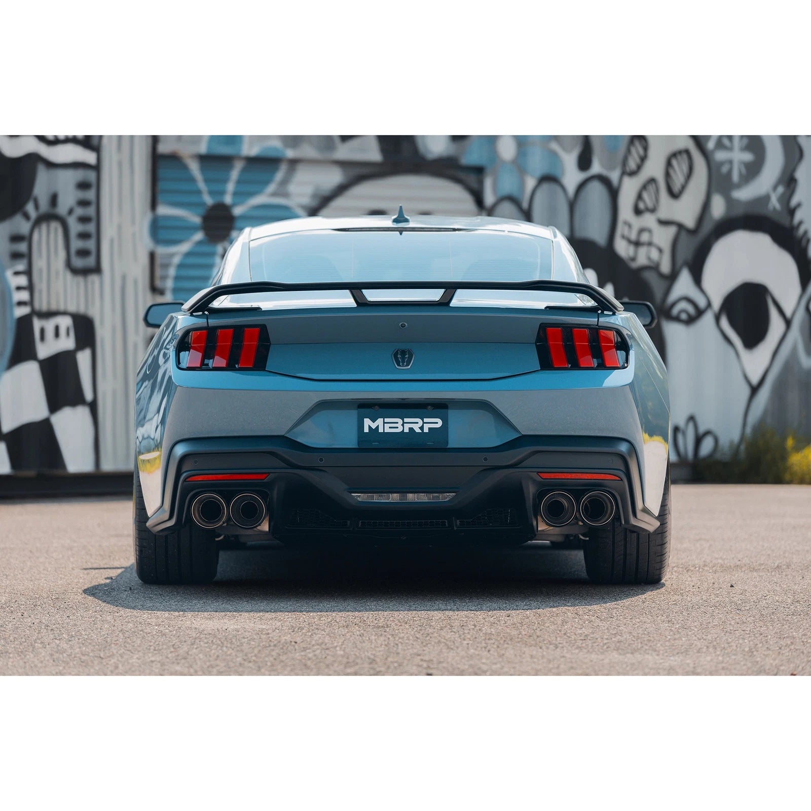 MBRP 2024 Ford Mustang Dark Horse 3in Dual Split Rear Exit Exhaust w/ Quad CF Tips | Ford Mustang (24+) (S72843CF)